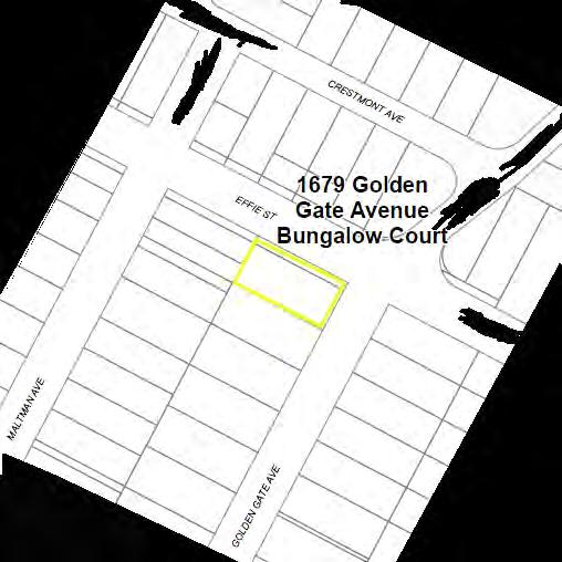 Name: 1679 Golden Gate Avenue Bungalow Court Description: Spanish Colonial Revival