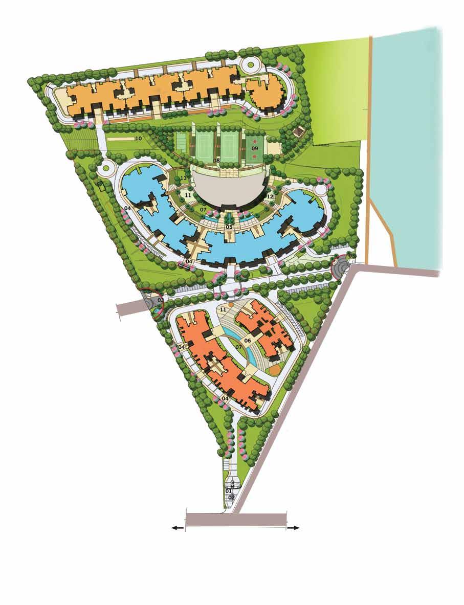 Master Plan FESTIVE LAWN DROP OFF ZONE FEATURE WALL ENTRY PLAZA DROP OFF ZONE WEST GATE DROP OFF ZONE CRICKET PITCH AMBER 4181 SQ.M (45,000 SQ.FT.