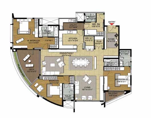 TYPICAL UNIT PLANS 3-Bedroom unit A-202, 802 3450 sq.ft.