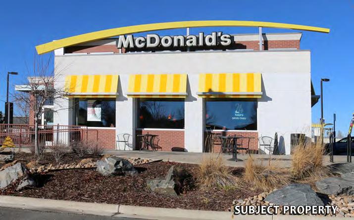 INVESTMENT OVERVIEW PROPERTY SUMMARY: TENANT: LOCATION: STORE TYPE: BUILDING SIZE: LAND SIZE: McDonald s USA, LLC 14825 West 64th Avenue Arvada, CO 80007 Free-Standing Building w/double Drive-Thru