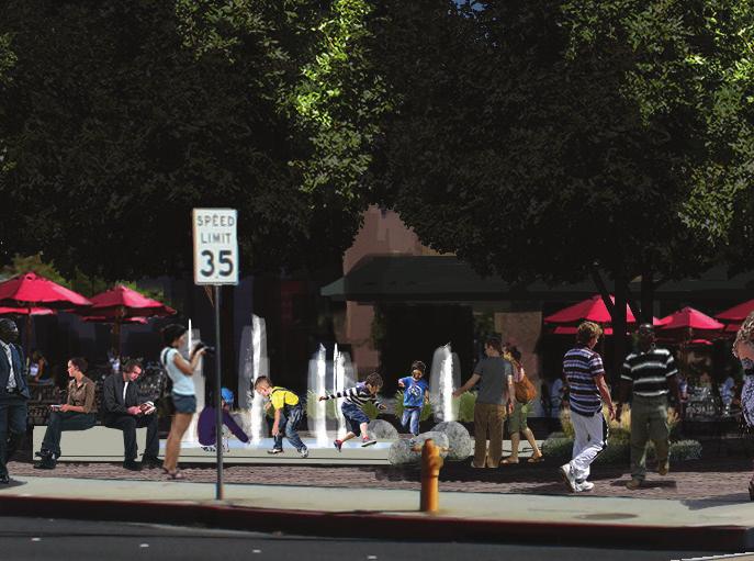 3-4 An active pedestrian atmosphere attracts more people to shops and restaurants. Parklets create the opportunity to provide flexible open space within the existing built environment.