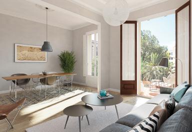 3-BEDROOM APARTMENTS Four bright and spacious 3-bedroom apartments measuring 130m² with both a northerly (Calle Balmes) and sourtherly aspect and a large south-facing balcony overlooking a typical