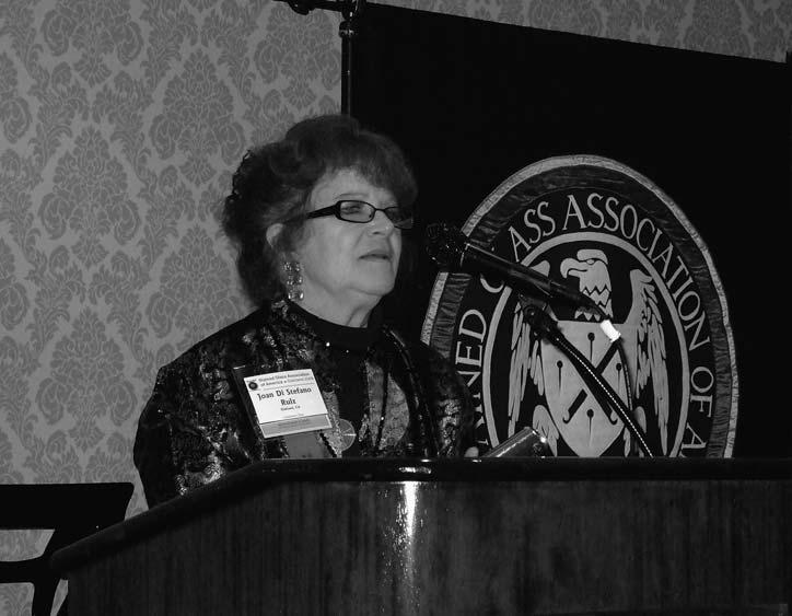 Conference host Joan DiStefano Ruiz welcomes attendees to the 99th Annual Summer Conference of the Stained