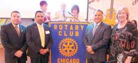 Mistress of ceremony was Karla Leal, Anchor, WSNS-TV Telemundo Chicago. FATHER James Gallaher gave the meal invocation and Rotary President Rosa Ibarra welcomed members and guests.