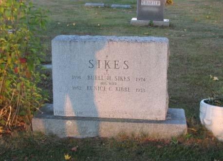 SIKES Buell H. Sikes 1900 1974 Eunice C.