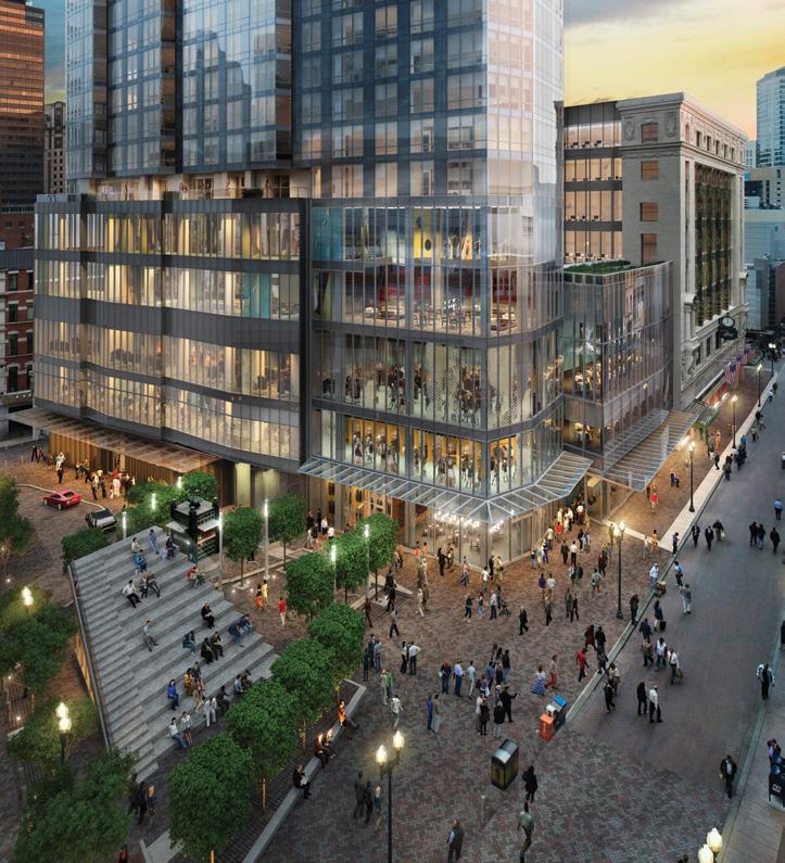 0 1 JOIN THE REVOLUTION A stellar roster of retail and office tenants has once again solidified Millennium Tower and the historic Burnham Building as the heart of Boston. PRIMARK The historic U.S.