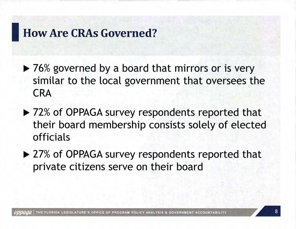 I How Are CRAs Governed?