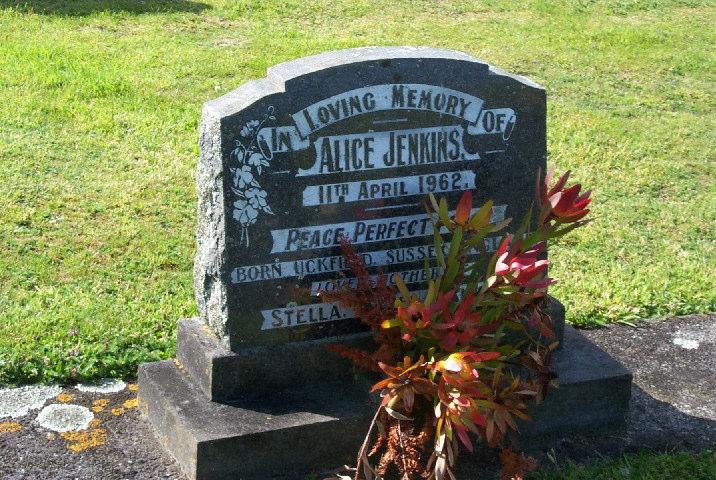 Alice Jenkins (1888-1962) Eltham Cemetery 03 Jan 2000 Daughter of James