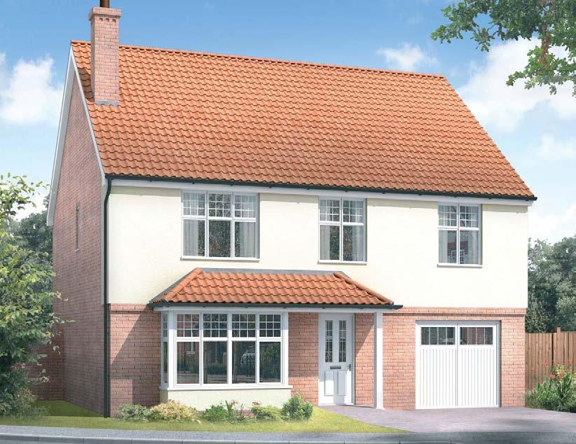 The Marlow A four bedroomed detached house with single integral garage.