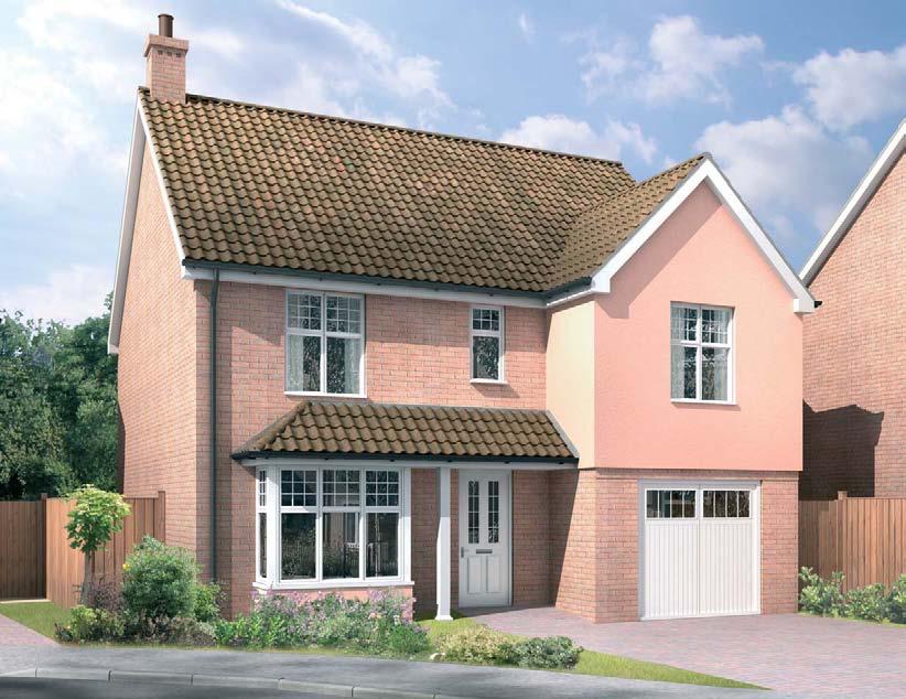 The Tetbury A four bedroomed detached house with single integral garage.