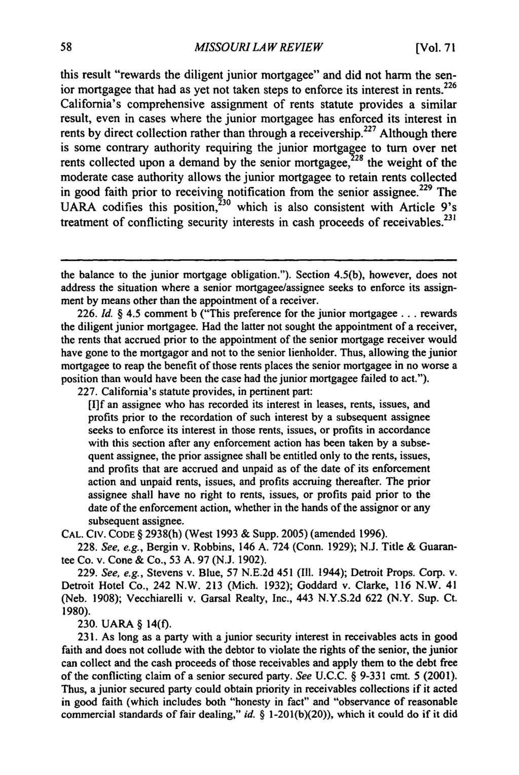 Missouri Law Review, Vol. 71, Iss. 1 [2006], Art. 6 MISSOURI LAW REVIEW [Vol.