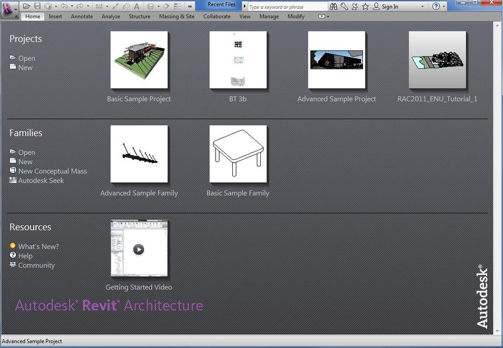 Revit interface & navigation Projects; the main model that incorporates project information together.
