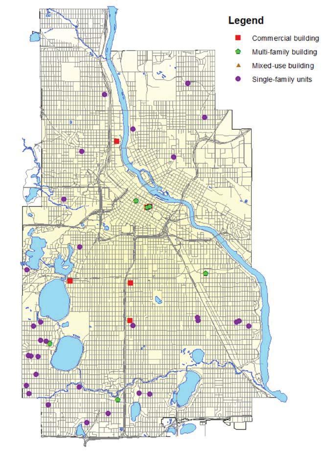 Thirty-one single-family dwellings were permitted, many of them in the southwestern part of the city, near Lake Harriet and Lake Calhoun also a number of new single-family units were permitted in the