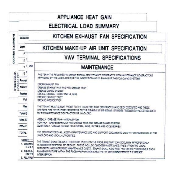 MEP CALCULATION FORMS Tenant s engineer shall use their own form for HVAC Load Calculations: Appliance Heat Gain Electrical Load Summary
