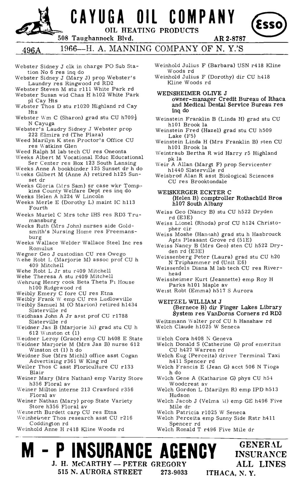 496A 1966-H. A. MANNING COMPANY OF N. Y.