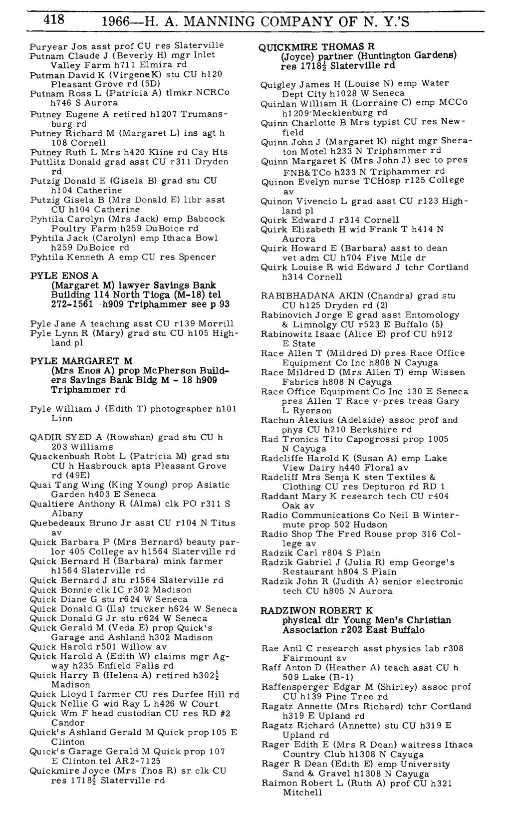 418 1966-H. A. MANNING COMPANY OF N. Y.