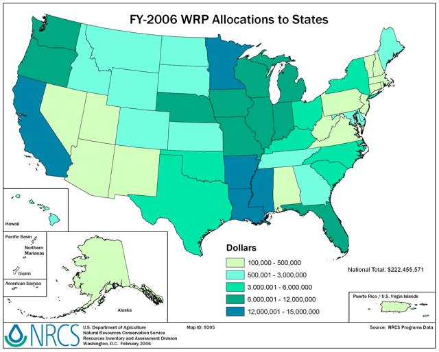 Firgue 2. Dollar Allocation to WRP by State http://www.nrcs.usda.