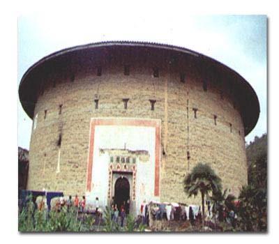 The Strongest Tulou -Huanji, built in 1693, O/D43.2m, 20m high, 4 floors, 2 rings, 152rooms, 21 families, 116 people.