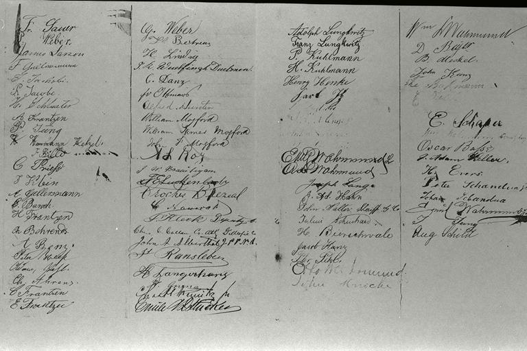 Nov 1, 1876 Signature of JW Braeutigam Located in the