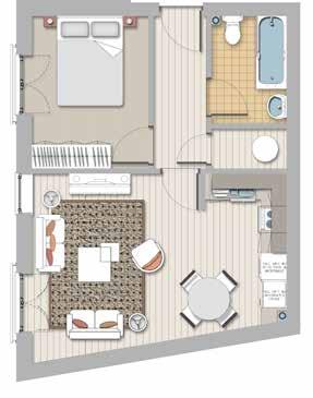 1 Bedroom Apartments B11, C11 APARTMENT AREA 42.8 m 2 / 460.