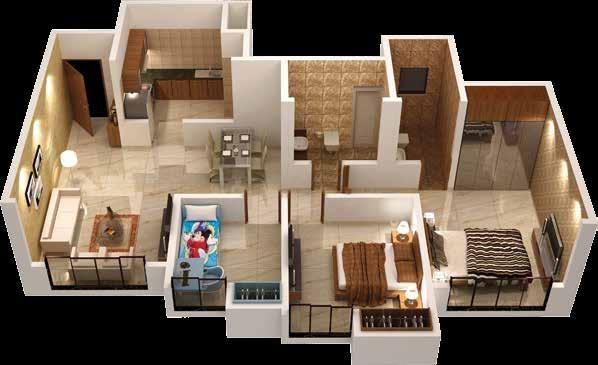 3 BHK OPTIMA 1 2 1 2 6 3 6 3 5 4 WING A 5 4 WING B NOT TO SCALE WING A: FLAT NO. 4 & 5 WING B: FLAT NO. 4 & 5 RERA CARPET AREA: 72.71 SQ.MT. (783 SQ.FT.
