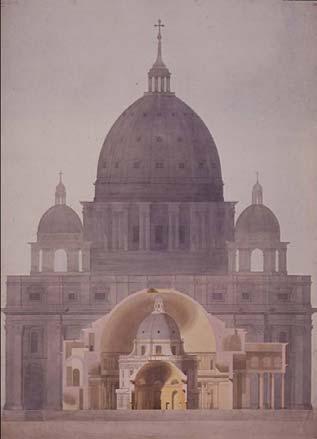 Charles Tyrell Comparative drawing of St Peter s and the Pantheon, Rome, the
