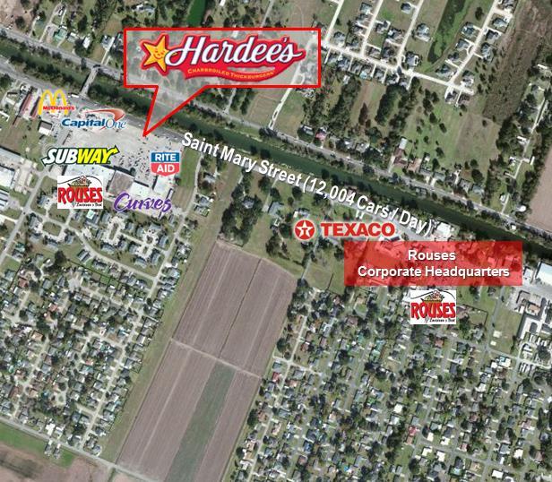 5% rent increases every 5-years. location. is strategically located along Saint Mary Street (12,004 Cars / Day). The site is an outparcel in the North Lafourche shopping center.