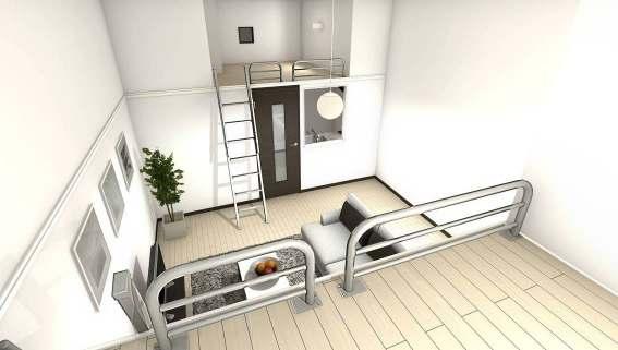Model apartment (head office) Large storage with doublelofts Built with two lofts facing each other, and combined with the closet,