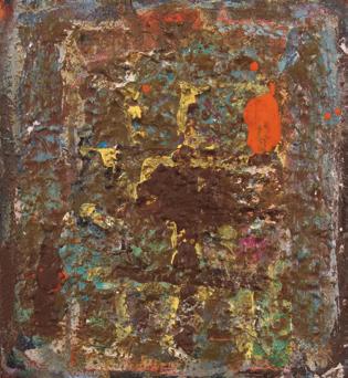 Torn Tenement 1973, oil on wood, 38 ½ x 14 ¾ in.