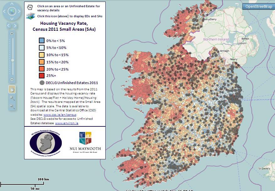 Figure 15 Housing Vacancy Rates and Unfinished Housing Estates Ireland