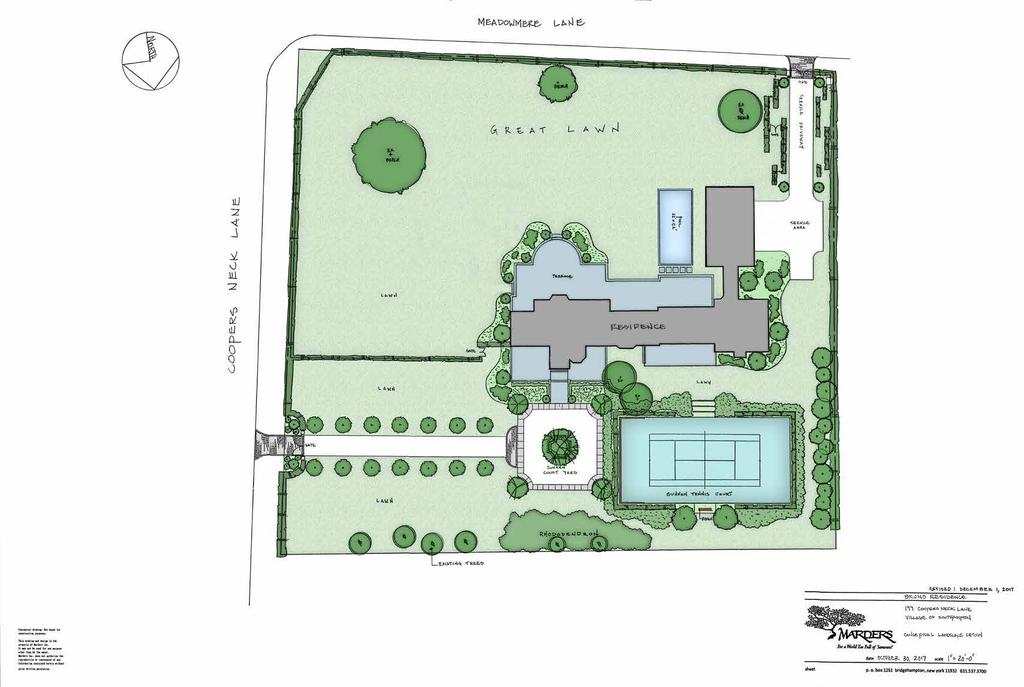 SITE PLAN PROPOSED Heated Gunite Pool Pool House/Cabana Two Driveways Three Car Garage Ample Lawnspace Room For