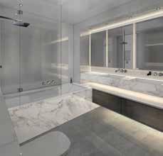 12 SPECIFICATION Master Bathroom Space in the master bathrooms is optimised to provide double vanity counters and to create a luxurious yet calm hotel-like feel.