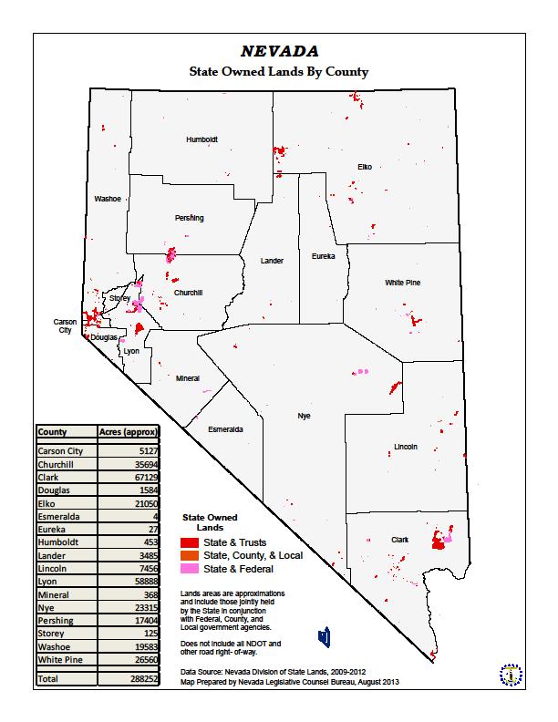 Figure 2. Land Owned by the State of Nevada by County percent. (http://endfedaddiction.