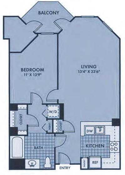First Floor The Bermuda One Bedroom One Bath Den 963± square feet