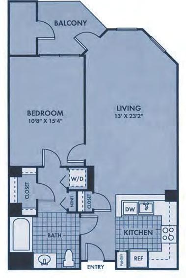 Third Floor The Caronia One Bedroom One Bath 844± square feet Balcony -
