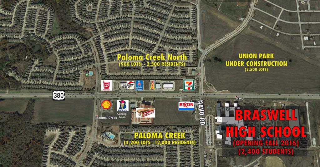 mile radius Traffic count 80,000 ADT in all directions PROPERTY AMENITIES Pad Site +/- 25,000 SF Available Spaces - 1,200 SF and up Signalized Intersection Primary Access -