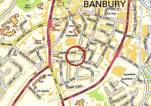 LOCATION Banbury is a lovely town with many shops, restaurants and hotels.