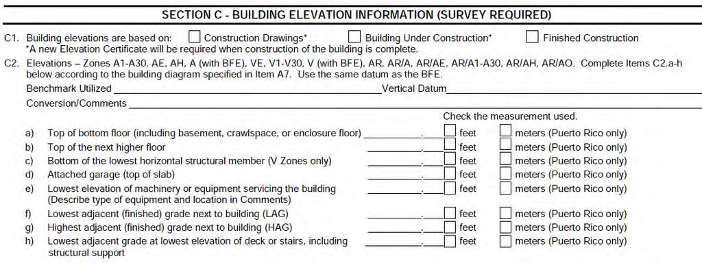 Elevation Certificate Three main purposes