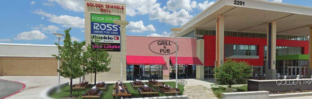 RESTAURANT OPPORTUNITIES GOLDEN TRIANGLE MALL Features Golden Triangle Mall benefits from its key location in the fast-growing Denton, Texas trade area, an epicenter of booming residential growth in