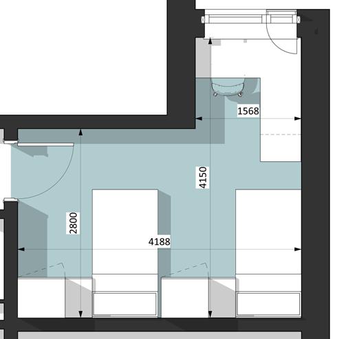 5m2 Twin Room Layout 13.