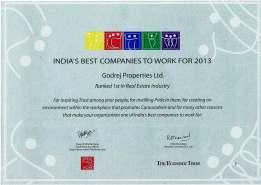 25 companies to work for in 2013 In a study by the Great Places to Work Institute and the Economic Times Ranked #25 in the overall