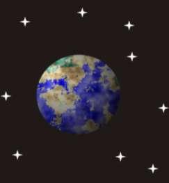 213-сурет Нәтижесінде жер екінші дӛңгелектің бетінен кӛрінеді (214-сурет). Енді бұл дайын болған кӛлемді объектіге қара фон, яғни түнгі аспан мен жұлдыздар жетіспейді. Оны ӛздеріңіз салыңыздар.