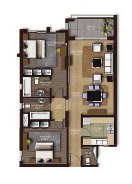 Unit Type - A1 Gross Area = 138 m 2 Floor plans are for