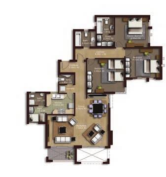 Unit Type - B2 Gross Area = 210 m 2 Floor plans are for