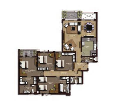 Unit Type - C3 Gross Area = 260 m 2 Floor plans are for