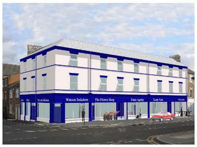 Example Conversion Parade of shops Newcastle Apartments 2 bed 150,000 each