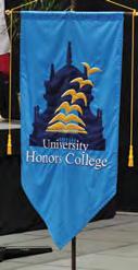 At the bottom of the banner are the words in gold: University Honors College.