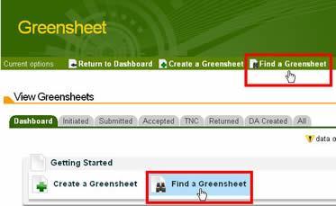 Edit a Greensheet Submit a Greensheet Chapter 4 Before you submit your Greensheet for acceptance, ensure that all of the information saved in the