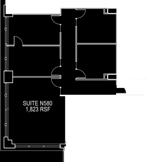 North Tower / Suite 580 1,823 RSF As-Built Plan Sample Plan Floor 5 Suite 580 1,823 RSF Three private offices One conference room Kitchen/ work