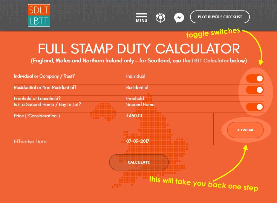This visualisation not only provides you with a summary of what you have input into the calculator, but also allows you to make final alterations before you proceed to calculate.